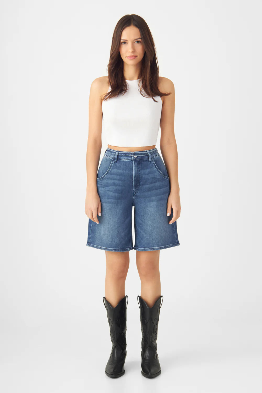 BLINKY Soft Denim - Shorts Medium blue | DAWN