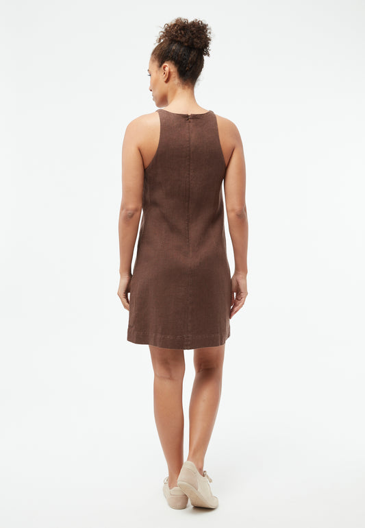 Kleid GBYuna Chocolate Brown (Linen) | Givn