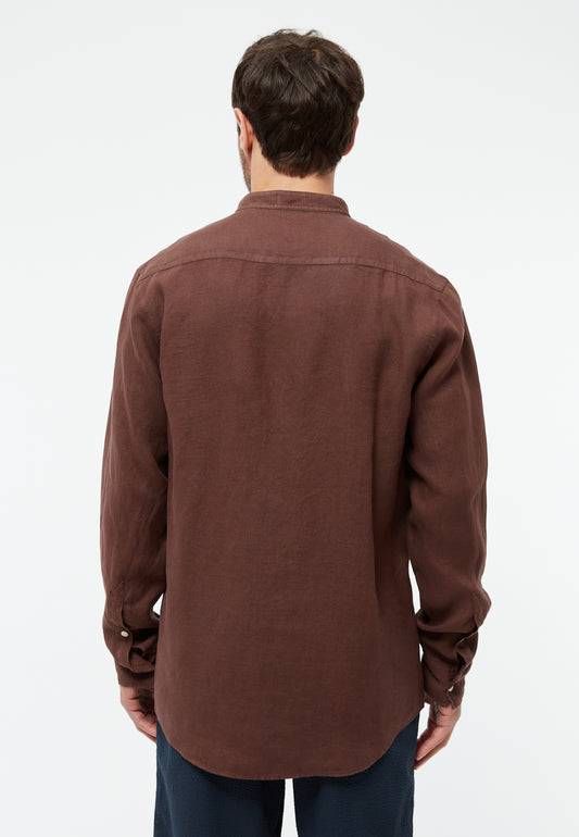 Hemd GBWes Chocolate Brown (Linen) | Givn