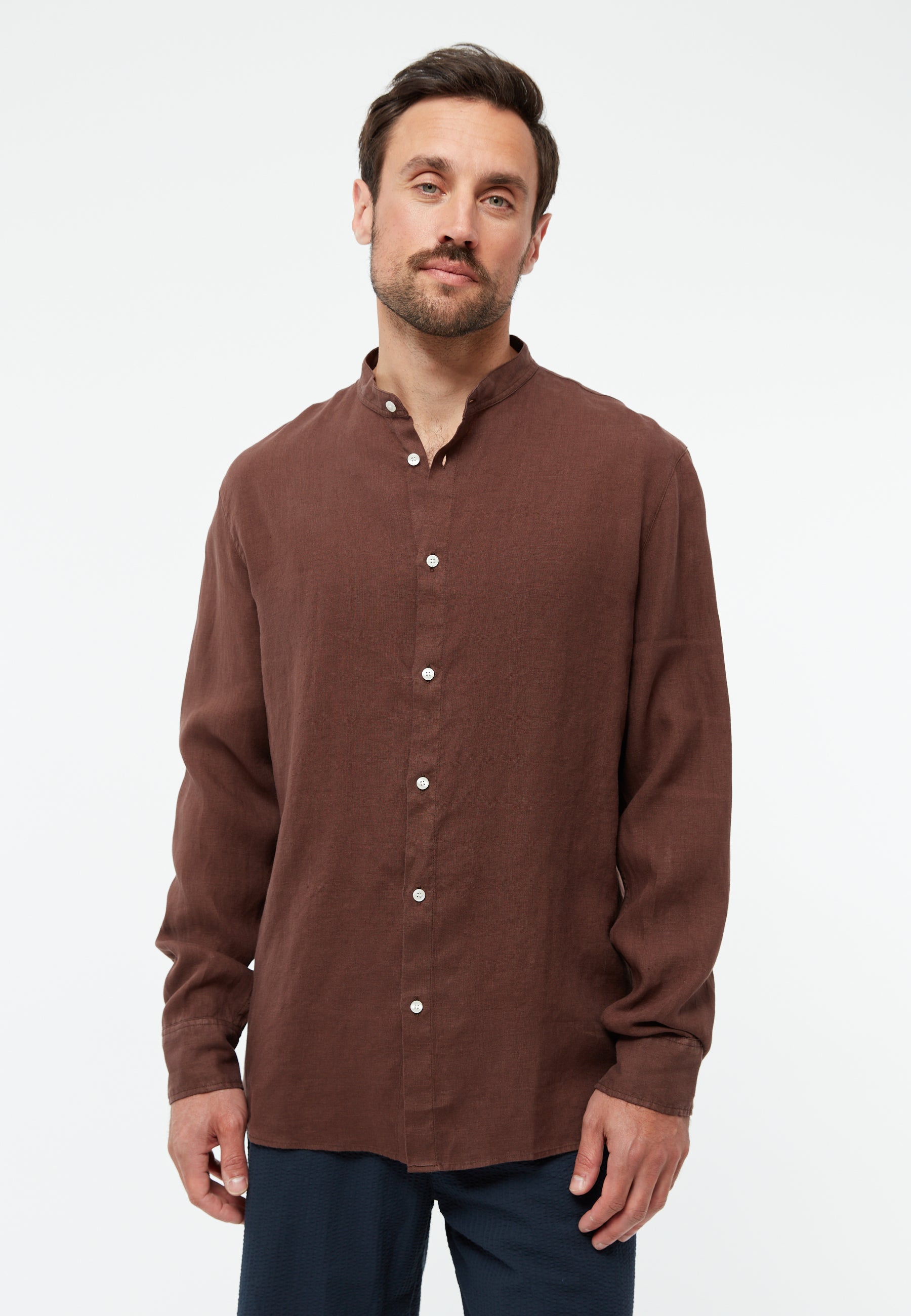 Hemd GBWes Chocolate Brown (Linen) | Givn