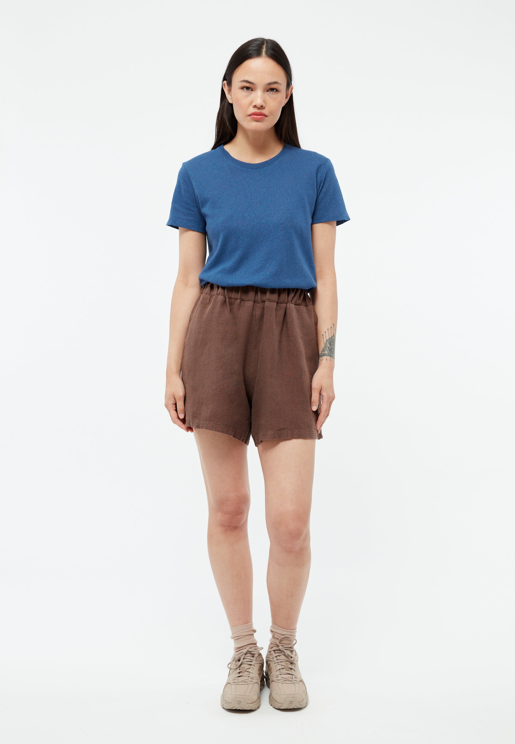 Shorts GBClementine Chocolate Brown (Linen) | Givn
