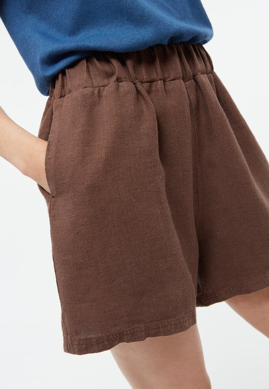 Shorts GBClementine Chocolate Brown (Linen) | Givn