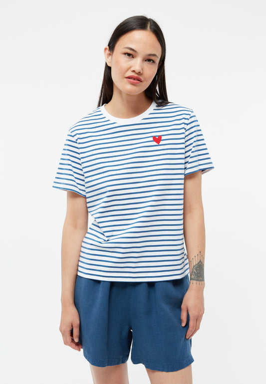 T-Shirt GBJulia (Heart) Blazing Blue / White (Stripes) | Givn
