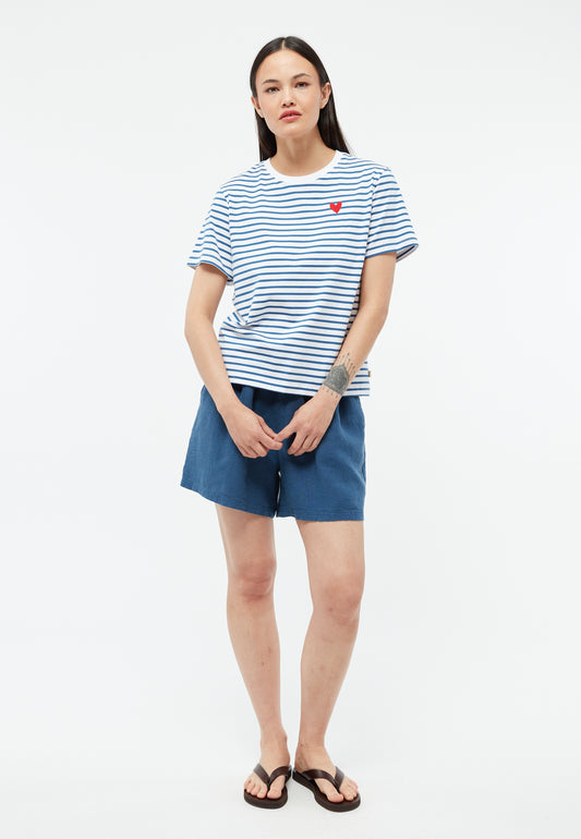 T-Shirt GBJulia (Heart) Blazing Blue / White (Stripes) | Givn