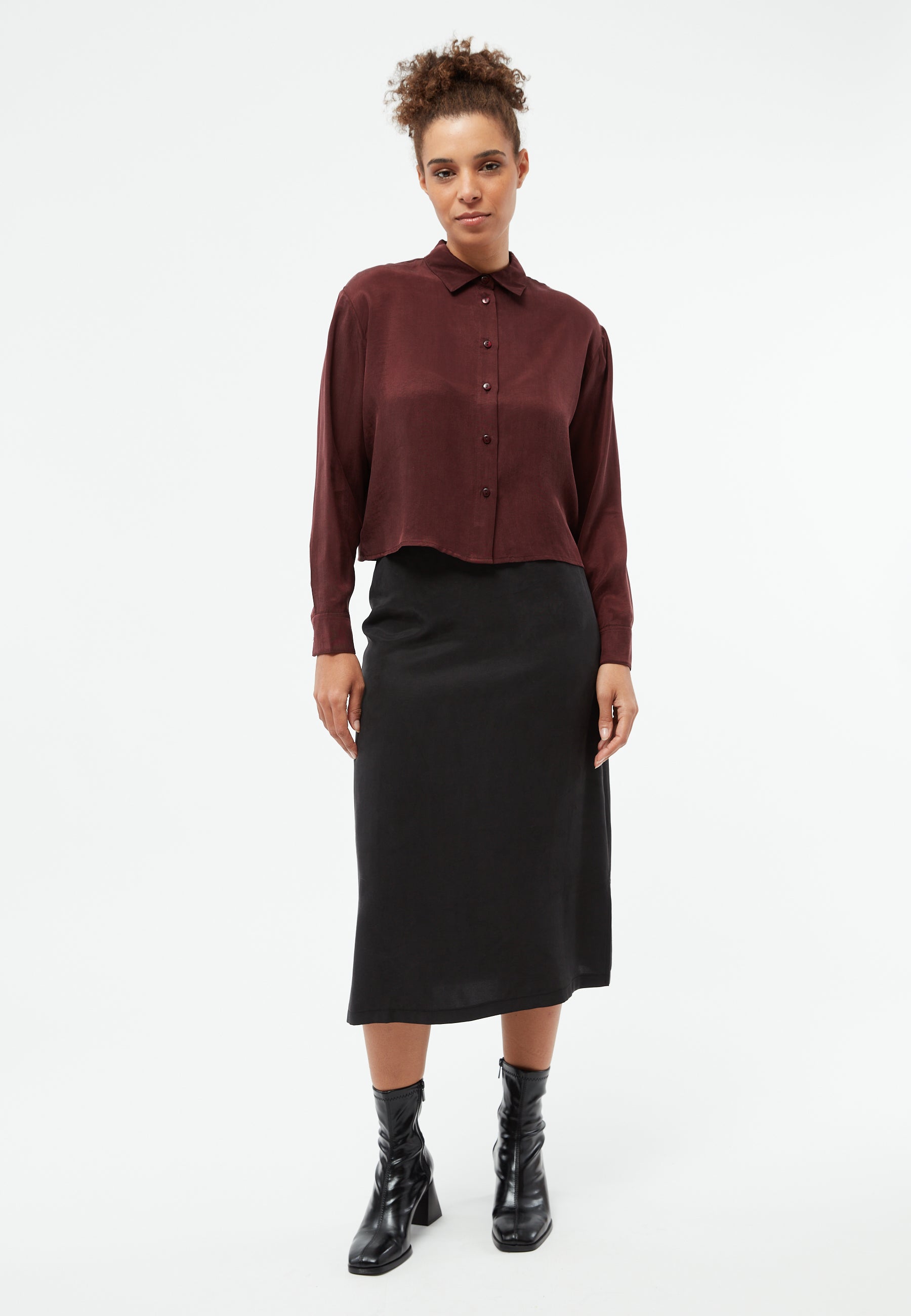 Blouse GBSavannah Wine Red (Tencel) | GIVN BERLIN
