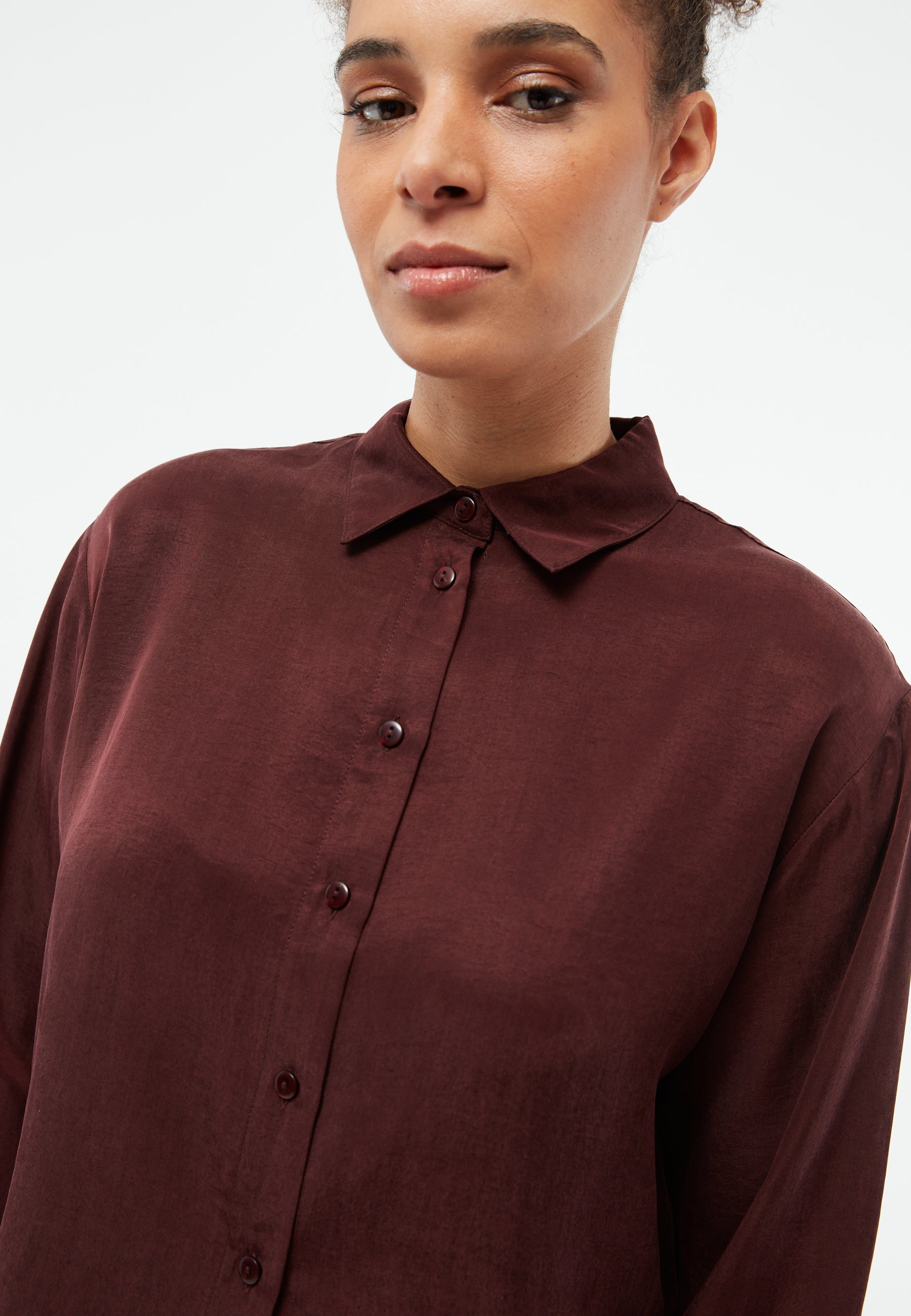 Blouse GBSavannah Wine Red (Tencel) | GIVN BERLIN