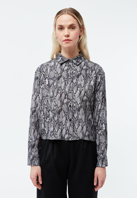 Blouse GBSavannah Black / Grey (Snake) | GIVN BERLIN