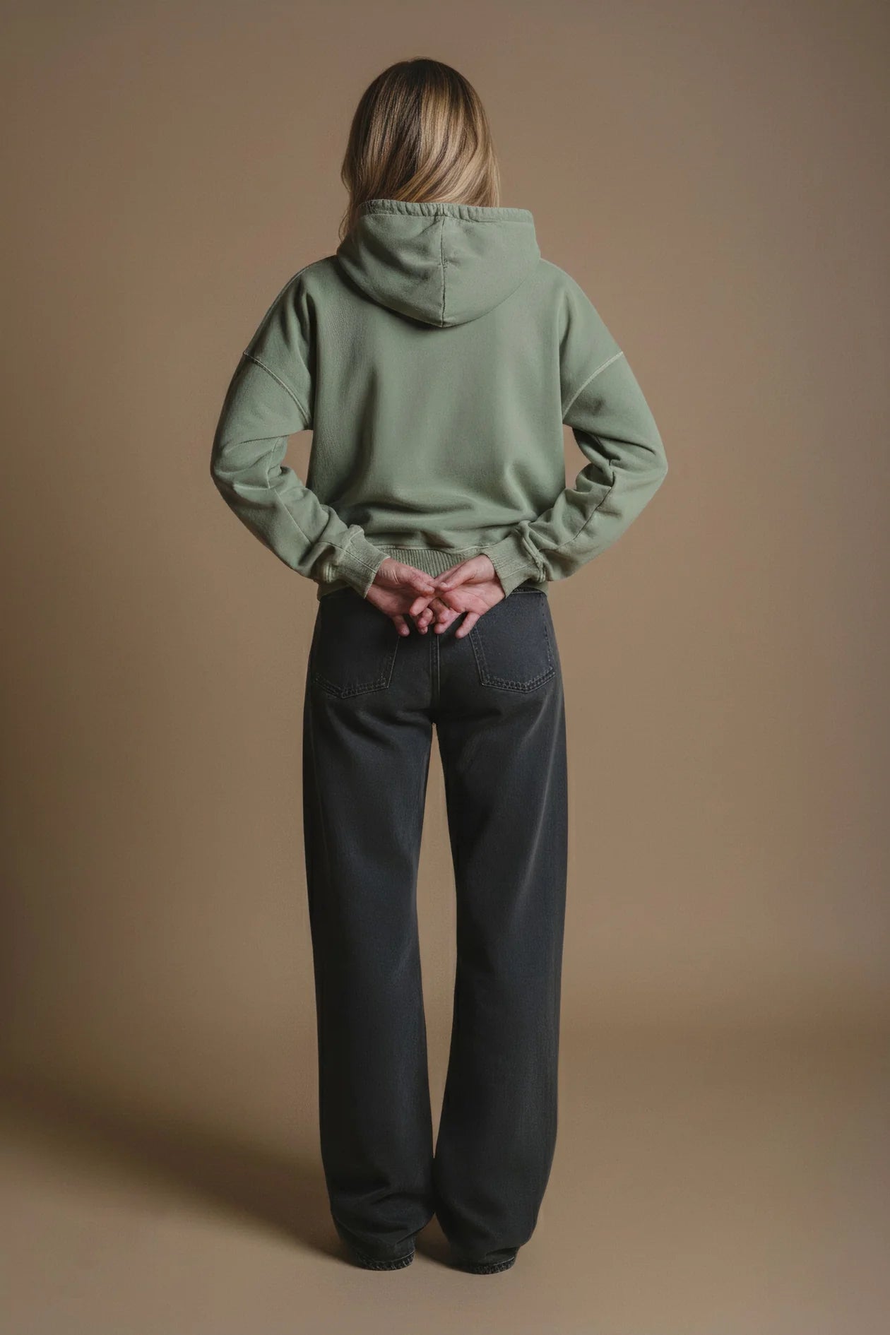 Hoodie Cepaes Pigment Silver Green | trendsplant