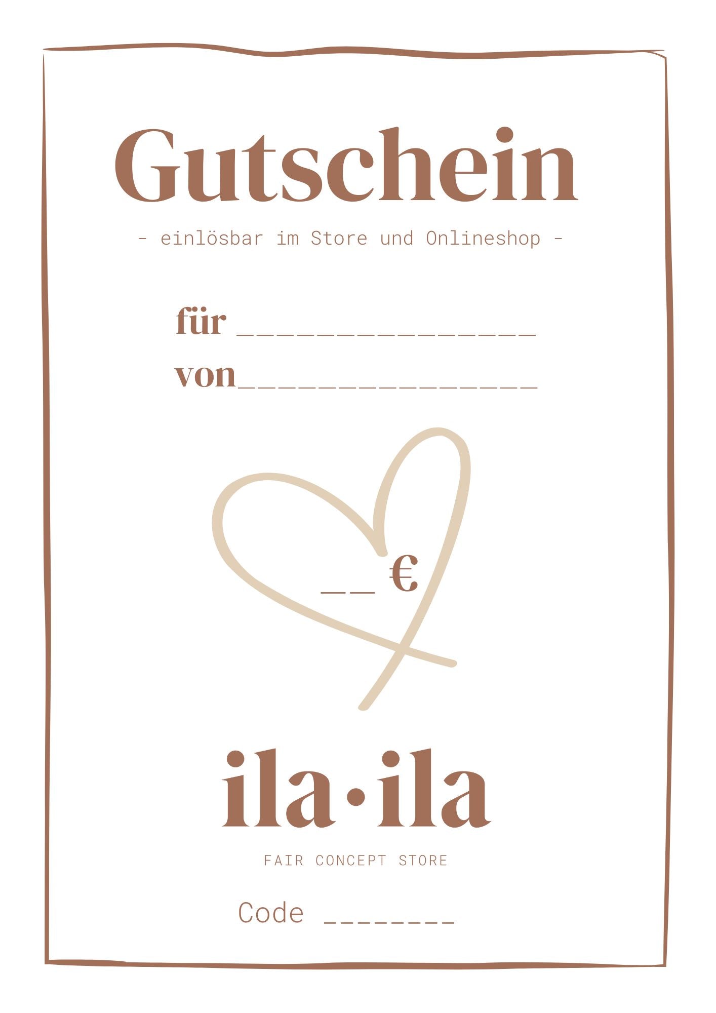 Geschenk Gutschein ila · ila