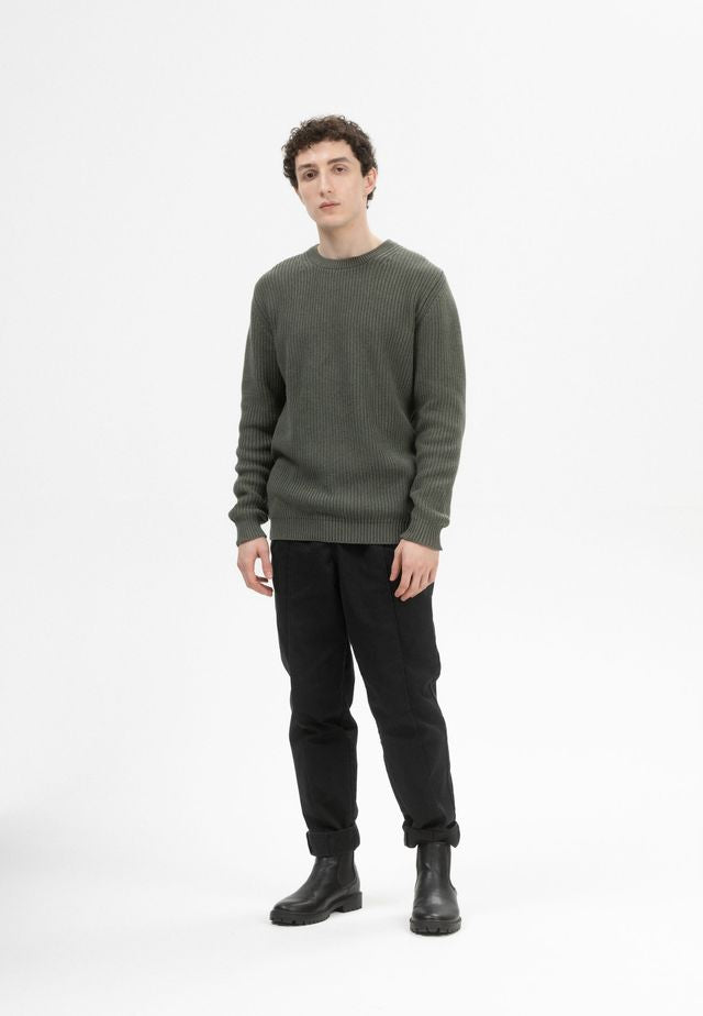 Strickpullover RAVI grün melange | MELAWEAR