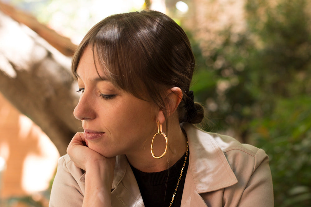 RIBBON EARRINGS Brass | KLIMBIM