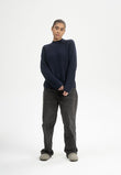 Rib Knit Mock Neck Jumper ANALAH navy | MELAWEAR