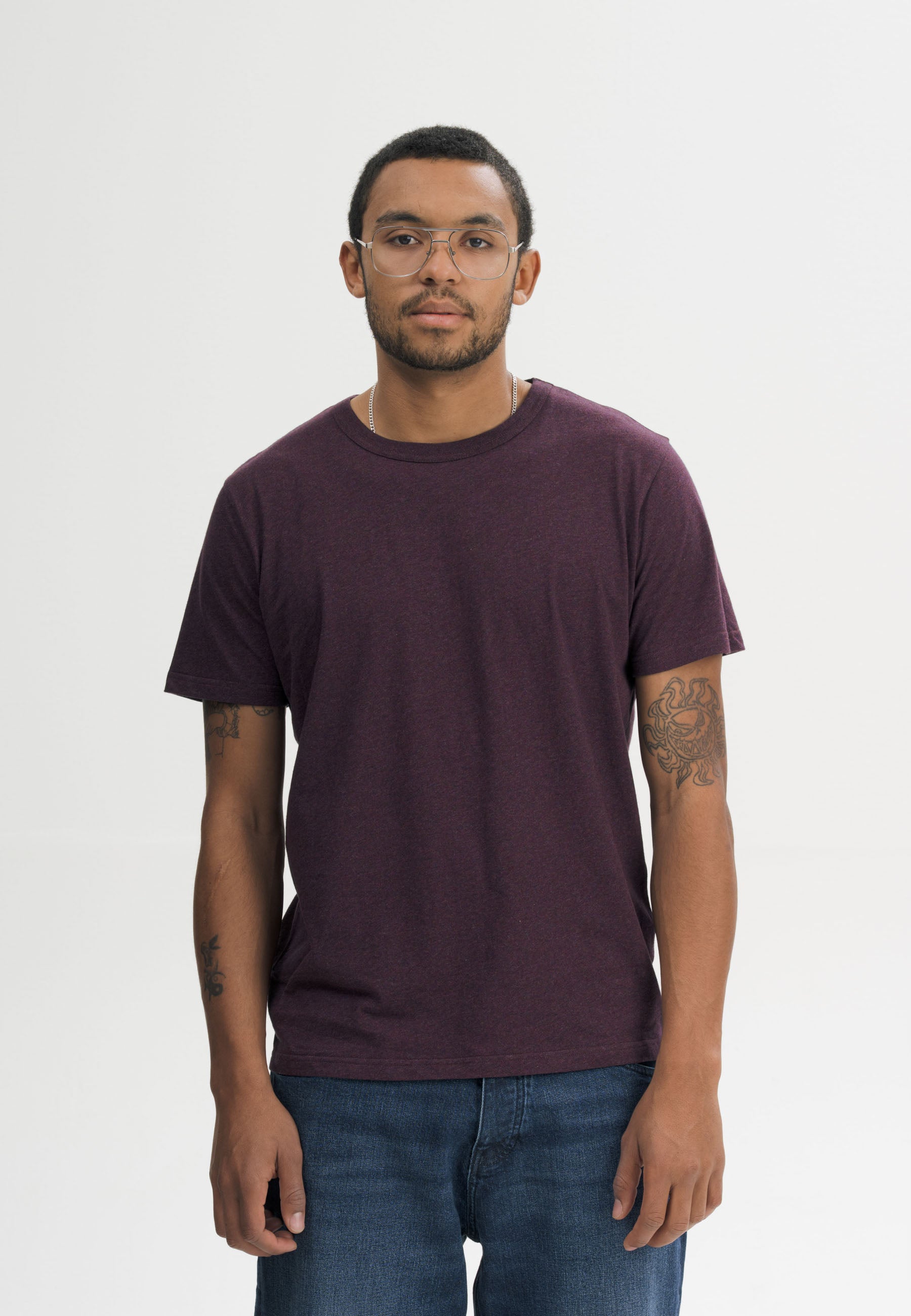 Men T-Shirt Style IZAAN elderberry melange | MELA