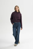 Women Knit Hoodie Style JANISHA elderberry melange | MELA