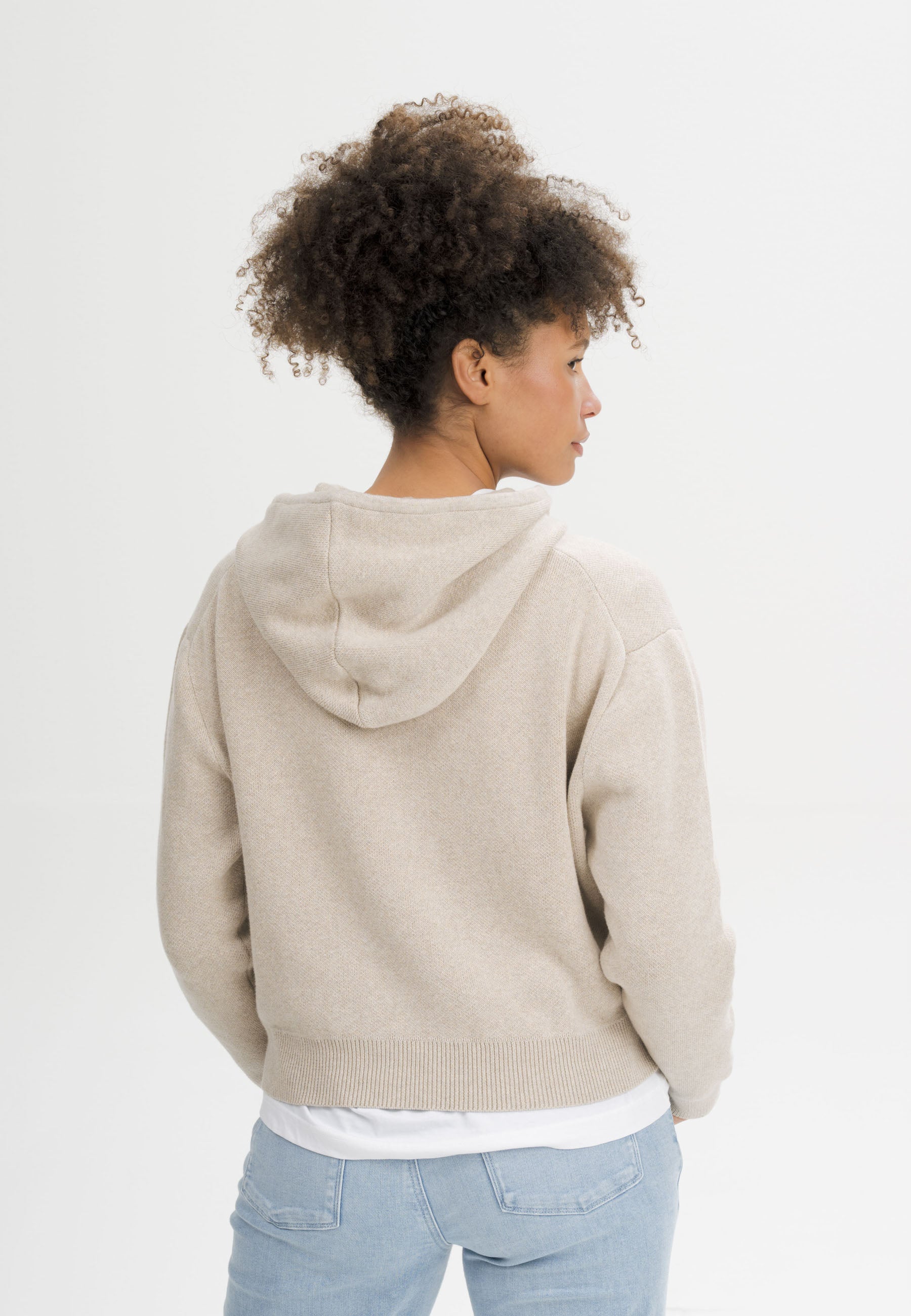 Women Knit Hoodie Style JANISHA kiesel melange | MELA
