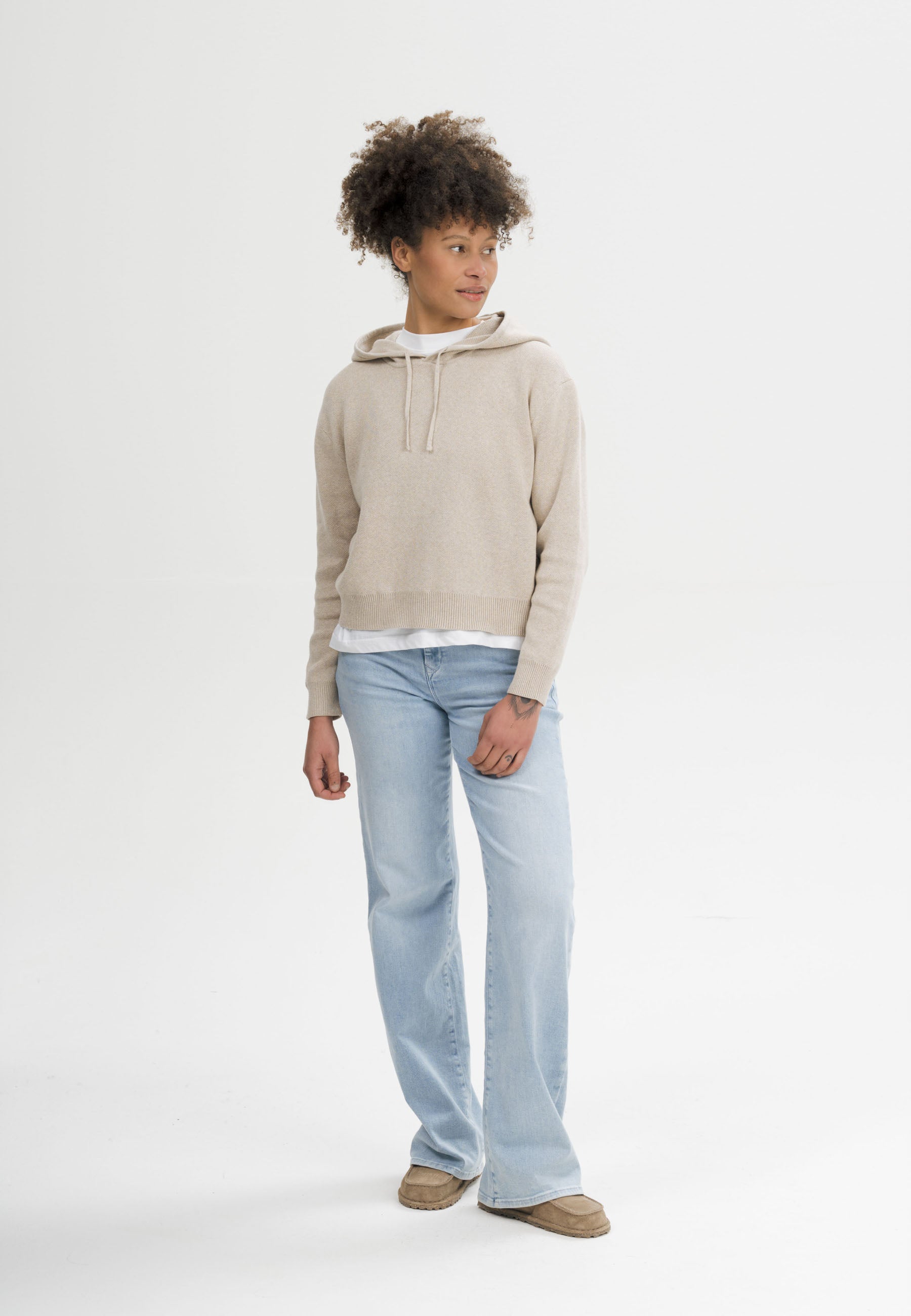 Women Knit Hoodie Style JANISHA kiesel melange | MELA