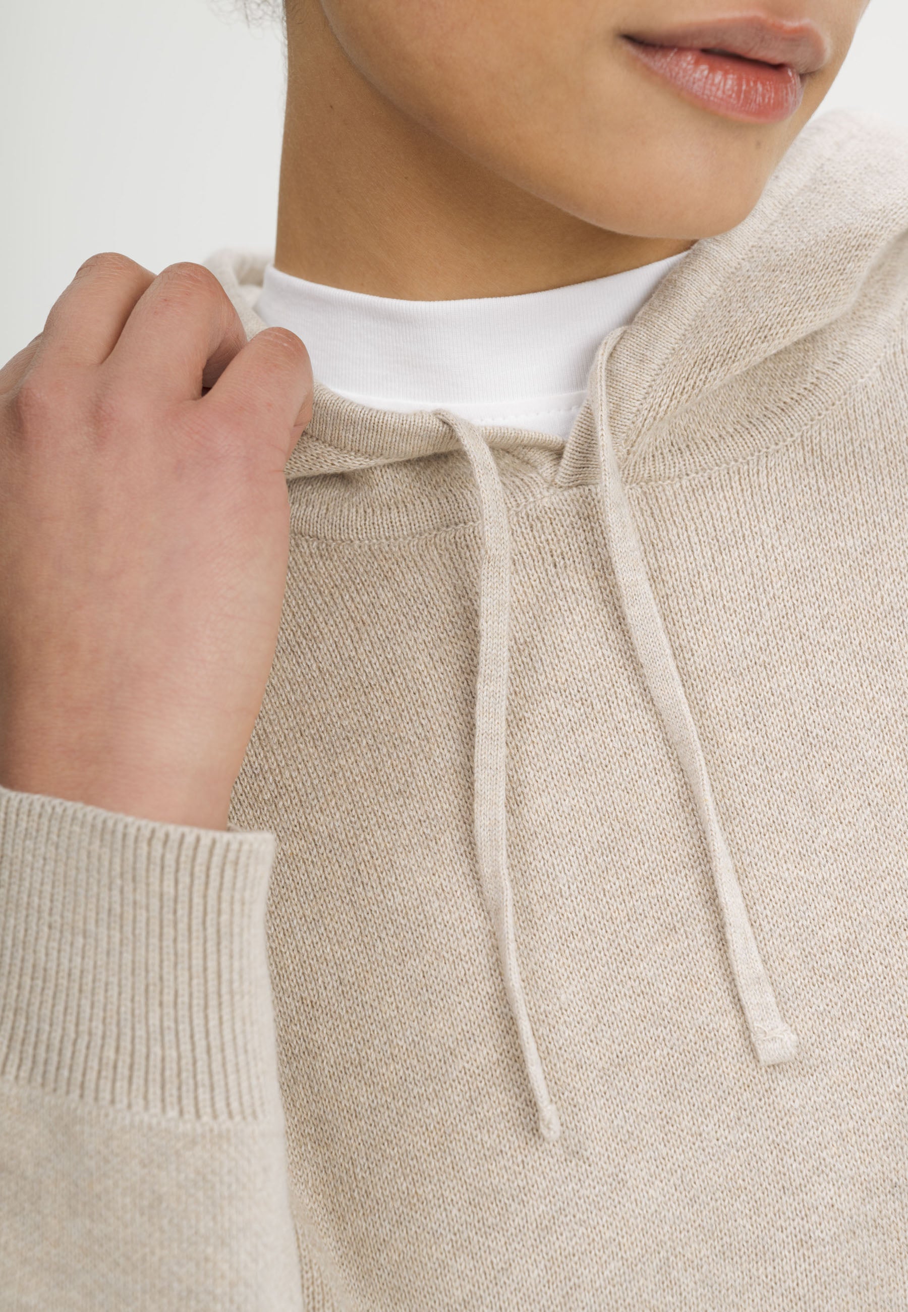 Women Knit Hoodie Style JANISHA kiesel melange | MELA