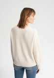 Rib Knit Troyer KIMAYA cream melange | MELAWEAR