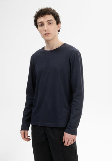 Men Basic Longsleeved Shirt Style JERIN navy | MELA