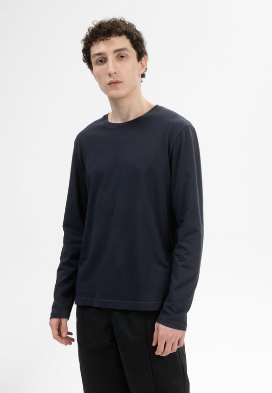Men Basic Longsleeved Shirt Style JERIN navy | MELA