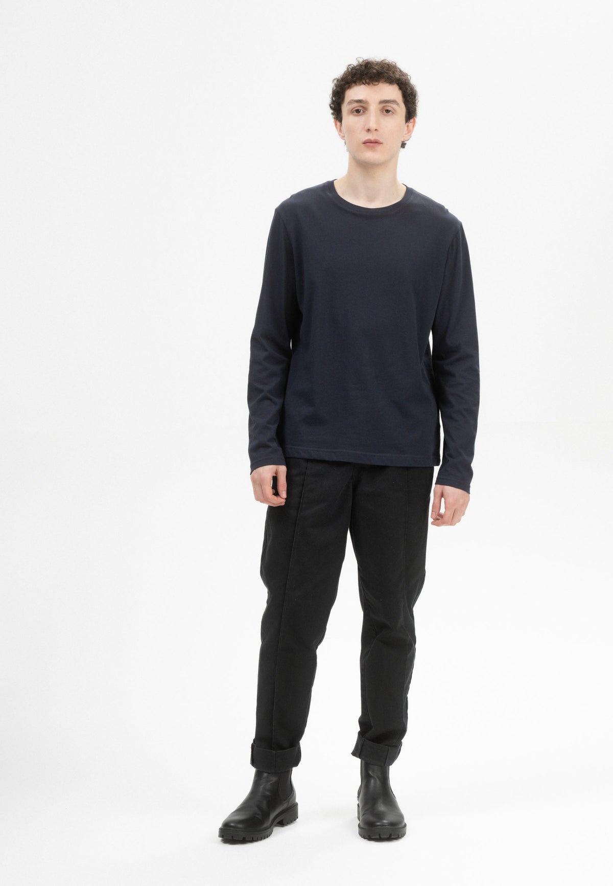 Men Basic Longsleeved Shirt Style JERIN navy | MELA