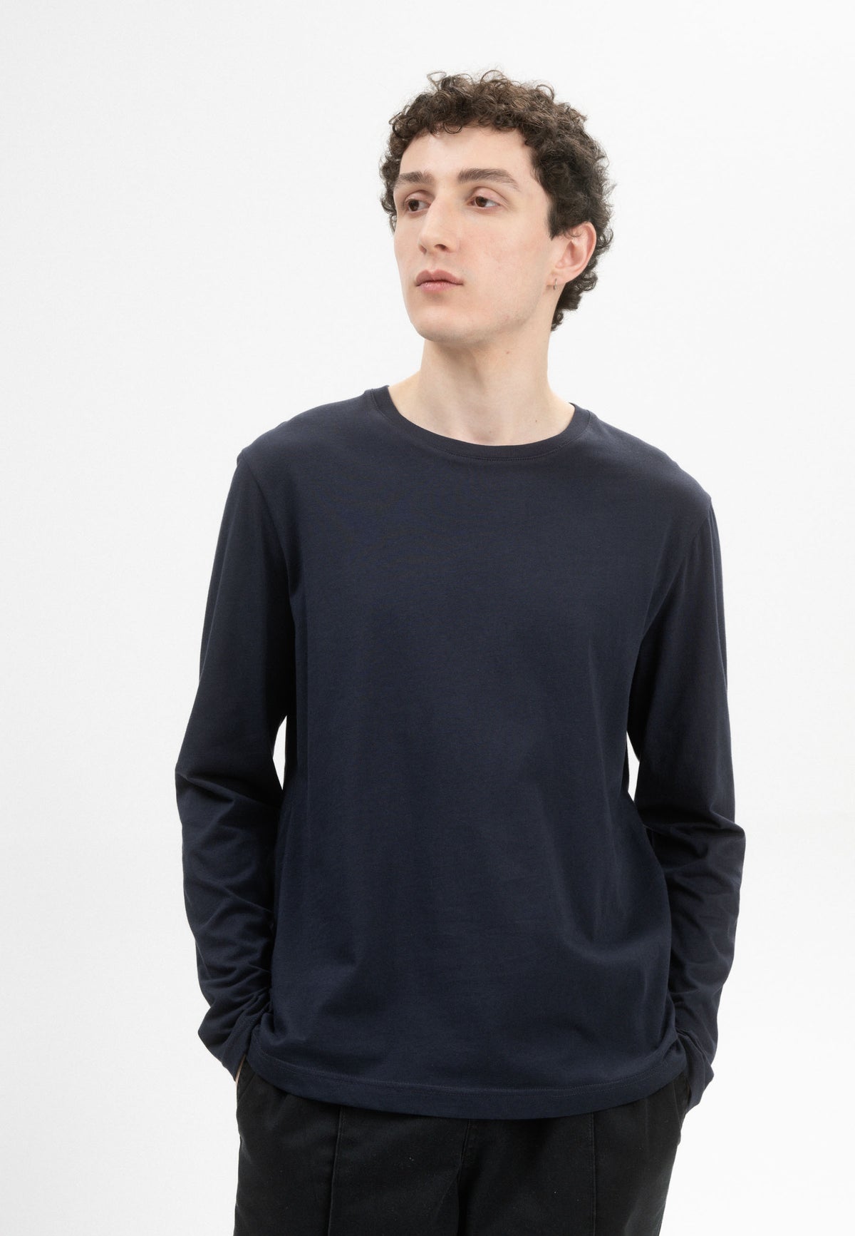 Men Basic Longsleeved Shirt Style JERIN navy | MELA