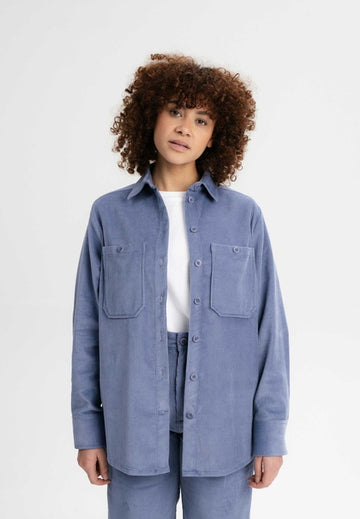 Cord Overshirt JIYA taubenblau | MELAWEAR