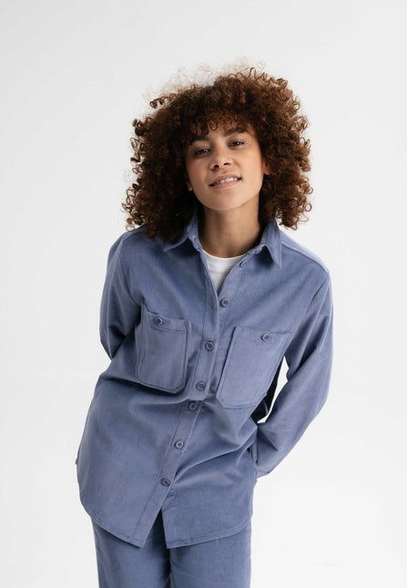 Cord Overshirt JIYA taubenblau | MELAWEAR