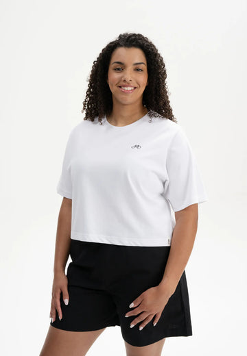 Cropped T-Shirt heavy JOSHNA white Bike | MELAWEAR