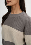 Rib Knit Jumper ADAH STRIPES bear / kiesel | MELAWEAR