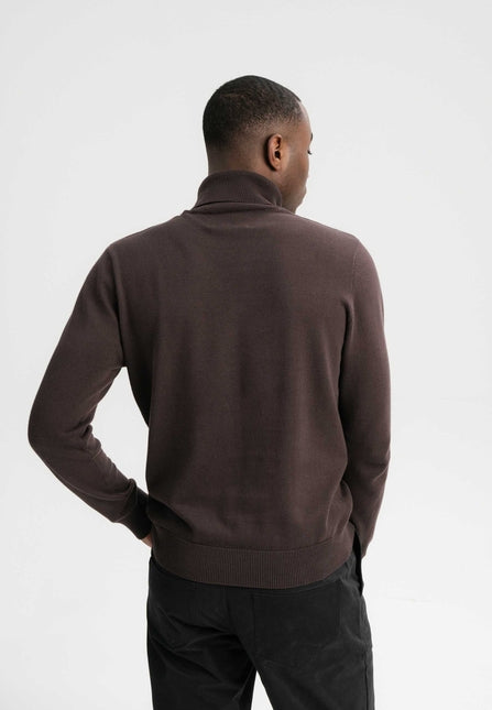 Feinstrick Rollkragenpullover KANJA dunkelbraun | MELAWEAR