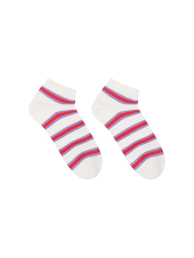 Sneaker Socken GOTS	 off white/ lava red | Lanius