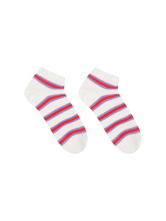 Sneaker Socken GOTS	 off white/ lava red | Lanius