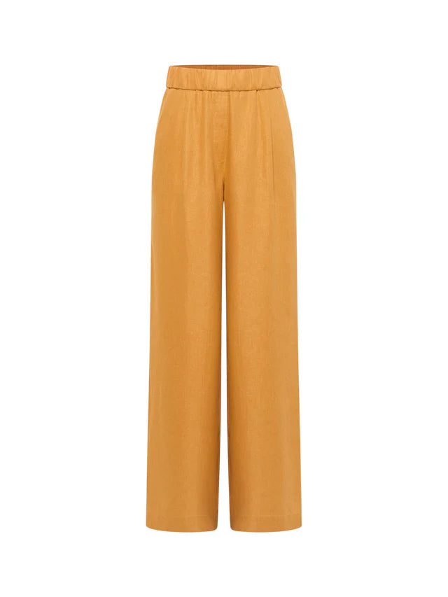 Hose GOTS mit weitem Bein dark honey | Lanius