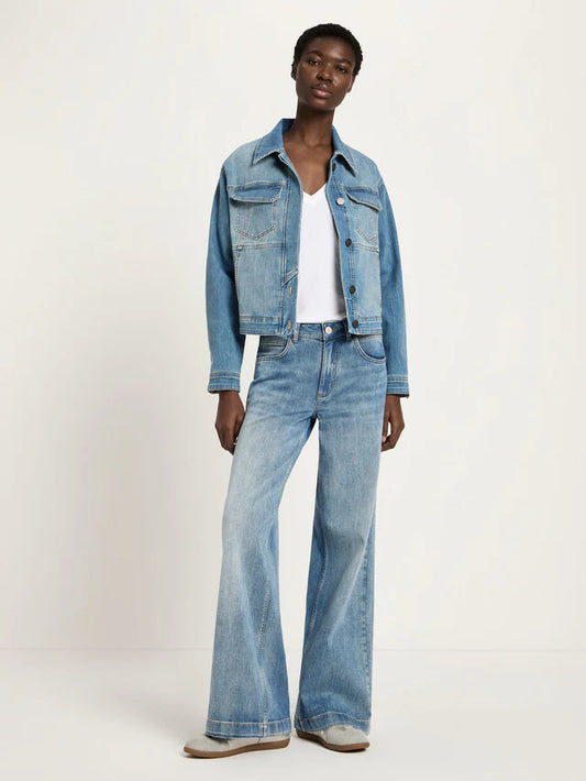 Jeans Jacke GOTS stonewash blue denim | Lanius