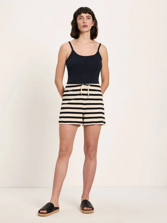 Shorts mit Streifen GOTS black/creme | Lanius