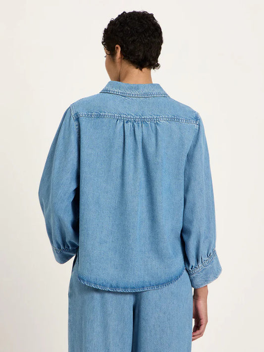Jeans Bluse mid blue denim | Lanius