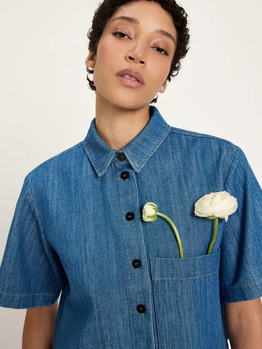 Jeans Shirt mid blue denim | Lanius