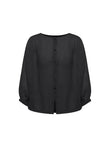 Bluse mit Kräuseln onyx | Lanius