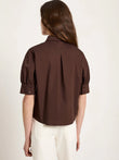 Bluse mit Puffärmeln GOTS	chocolate | Lanius
