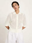 Strickjacke kurzarm (GOTS) off white | Lanius