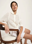 Strickjacke kurzarm (GOTS) off white | Lanius