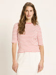 Halbarmshirt GOTS lava red/ creme | Lanius