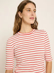 Halbarmshirt GOTS lava red/ creme | Lanius