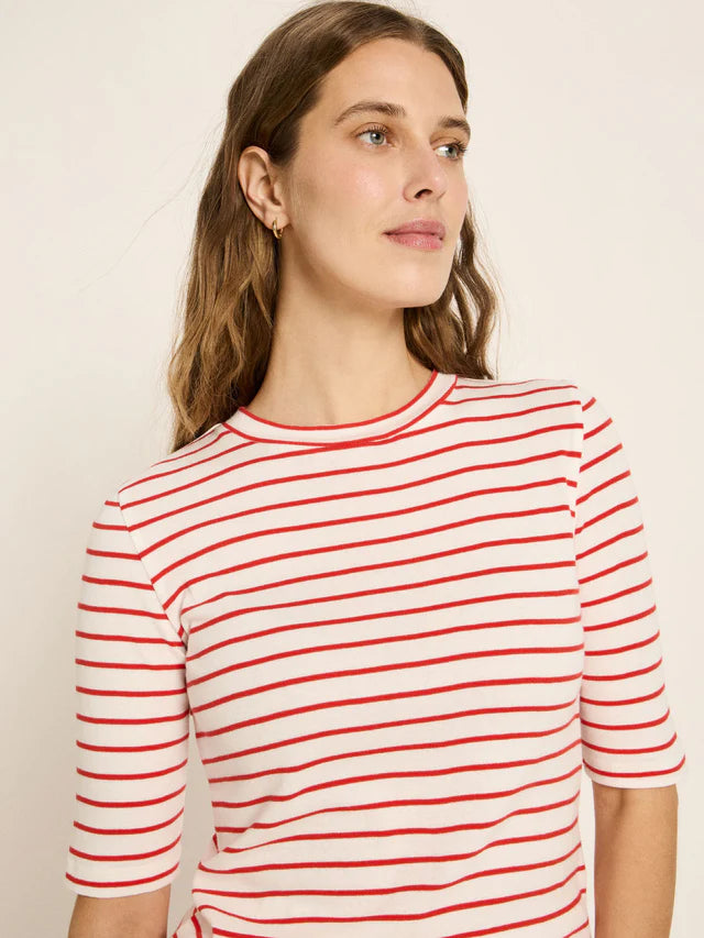 Halbarmshirt GOTS lava red/ creme | Lanius