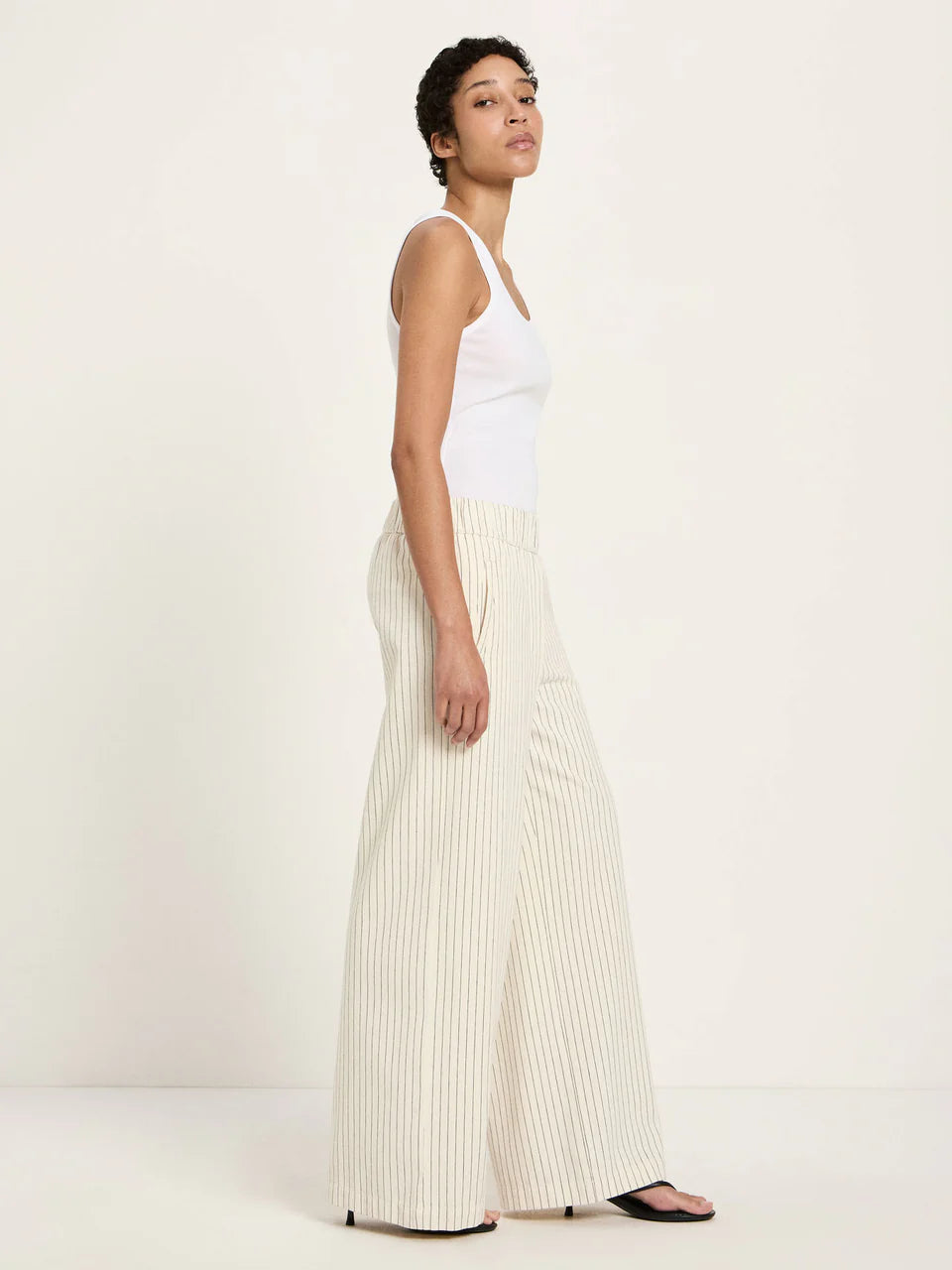 Streifenhose GOTS white/ black| Lanius