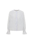 Bluse mit Spitze GOTS	white/ light blue | Lanius