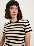 Shirt mit Streifen GOTS black/creme | Lanius