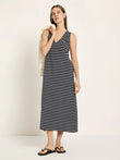 Maxikleid Ärmellos GOTS onyx/ creme | Lanius