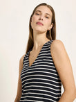 Maxikleid Ärmellos GOTS onyx/ creme | Lanius